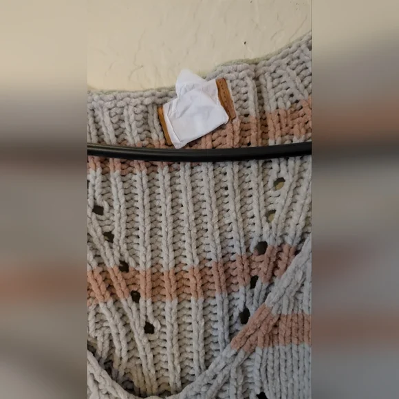 POL V-Neck Striped Sweater -Desert Sage Camel& Cream Cozy Soft Dropped Shoulder - Picture 10 of 13